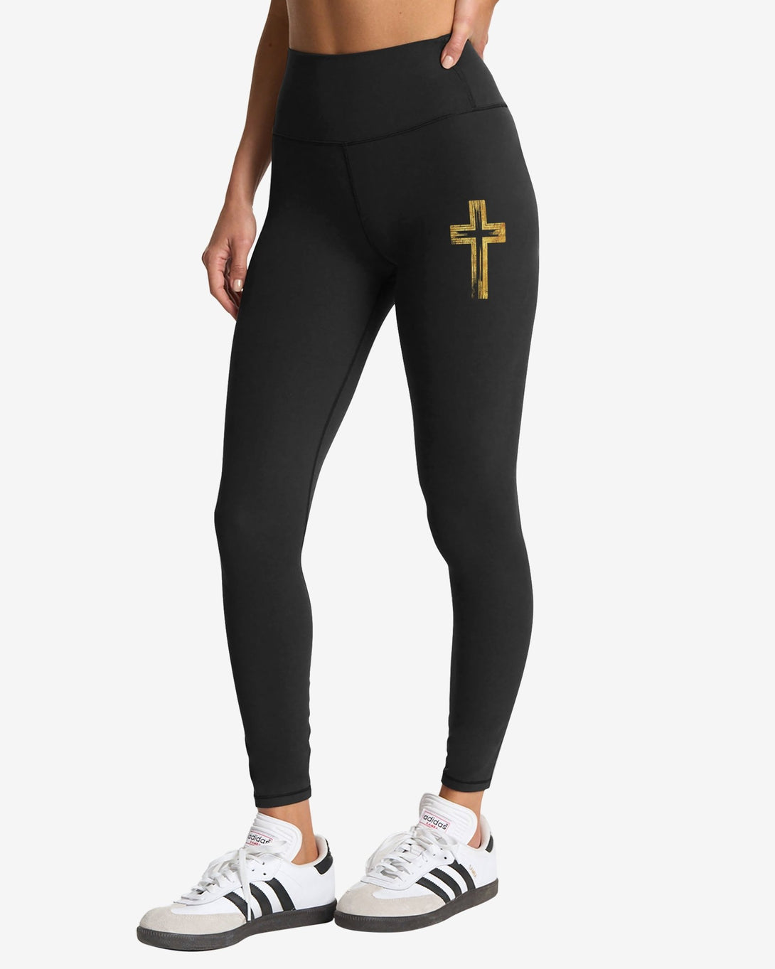 God Steps In Miracles Happen All Over Print Leggings - Christ Color