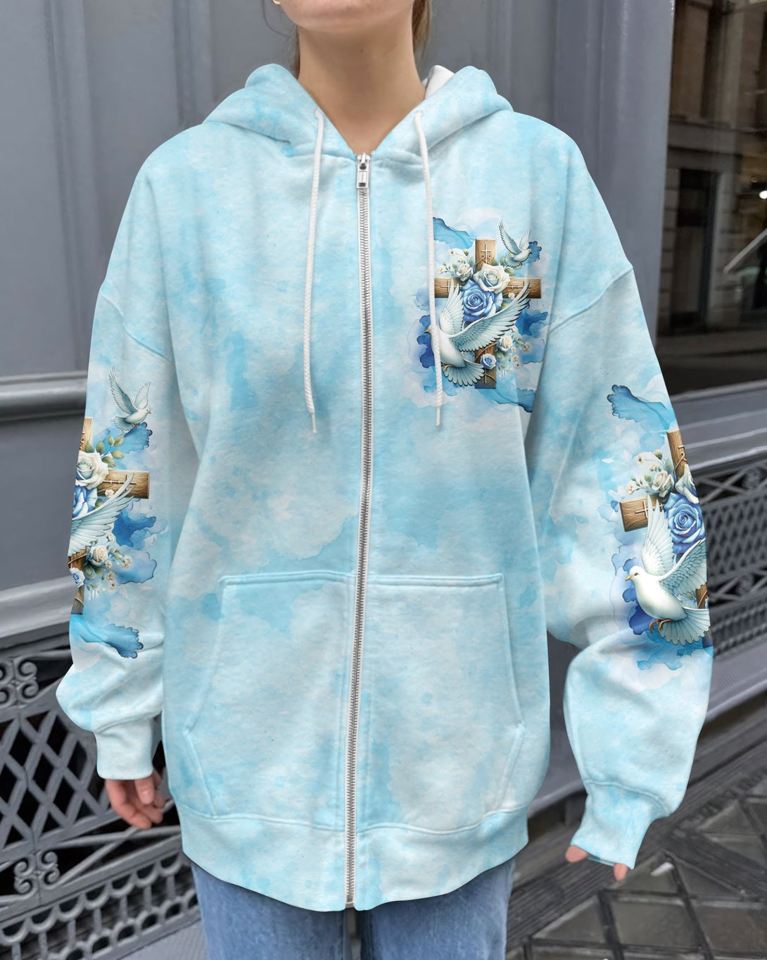 Lord Stood With Me And Gave Me Strength All Over Print Zip Hoodie - Christ Color