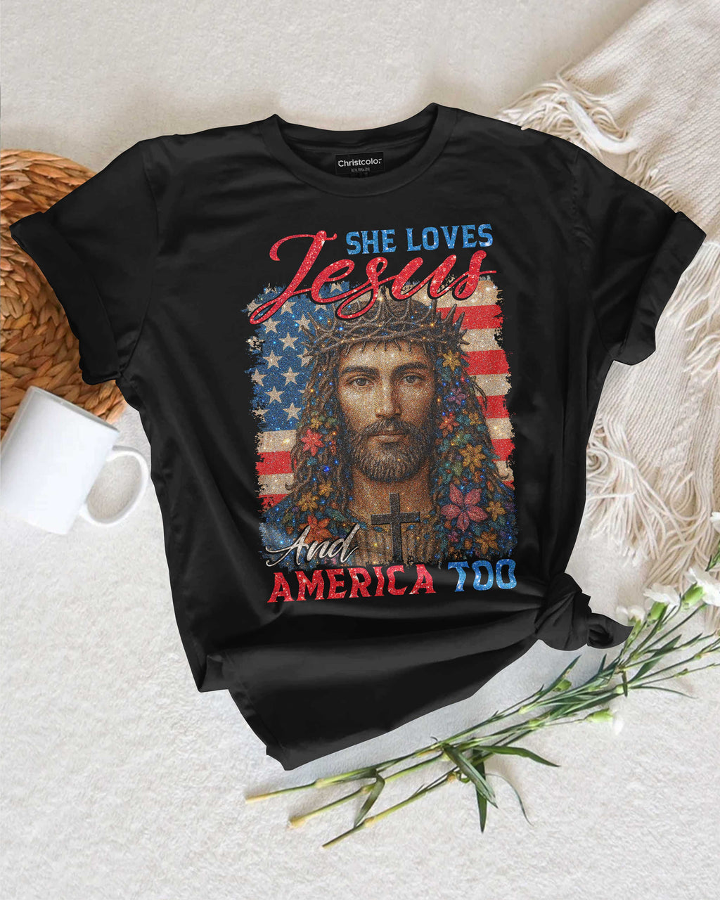 She Loves Jesus And America Too T-Shirt