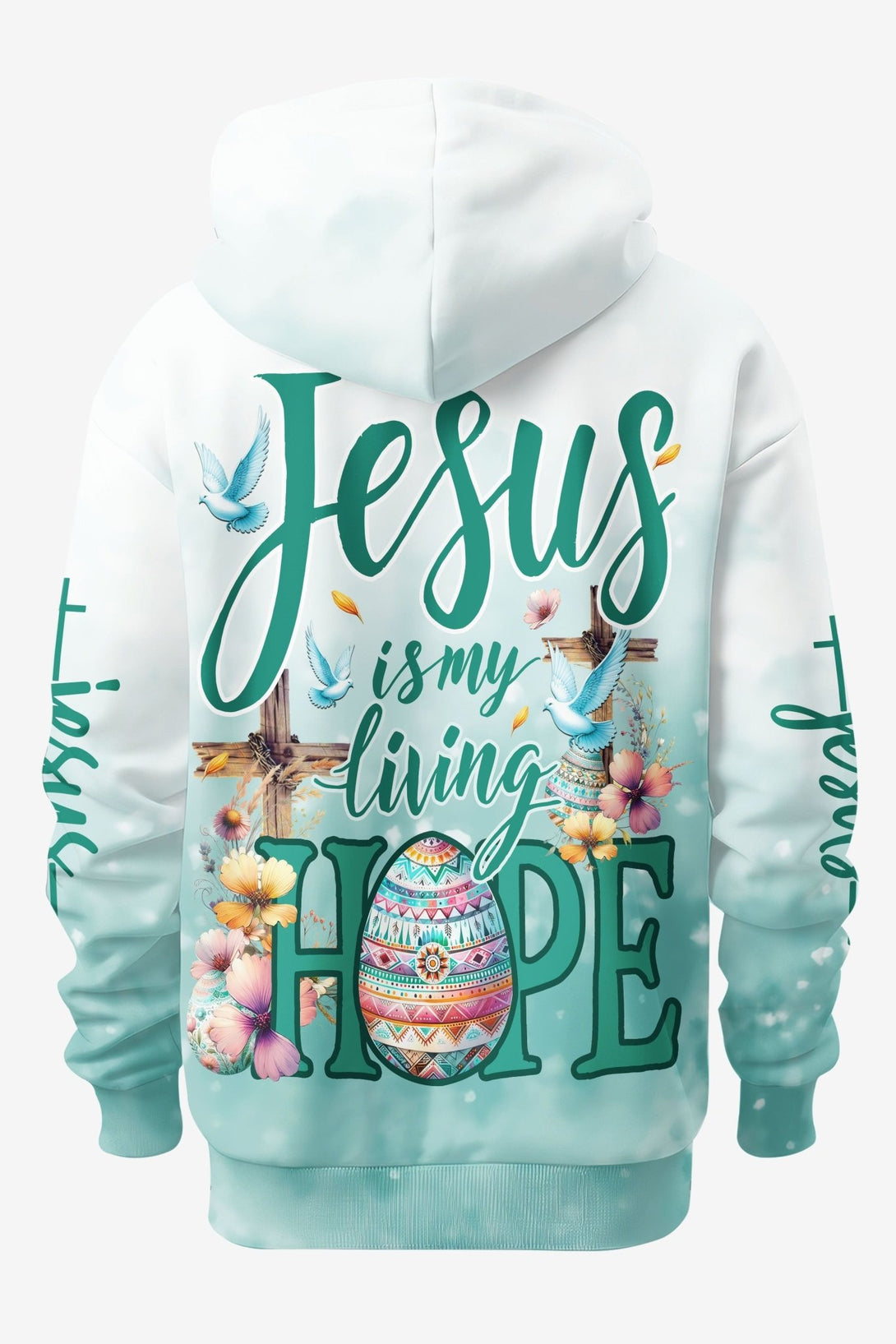 Jesus Is My Living Hope All Over Print Hoodie - Christ Color