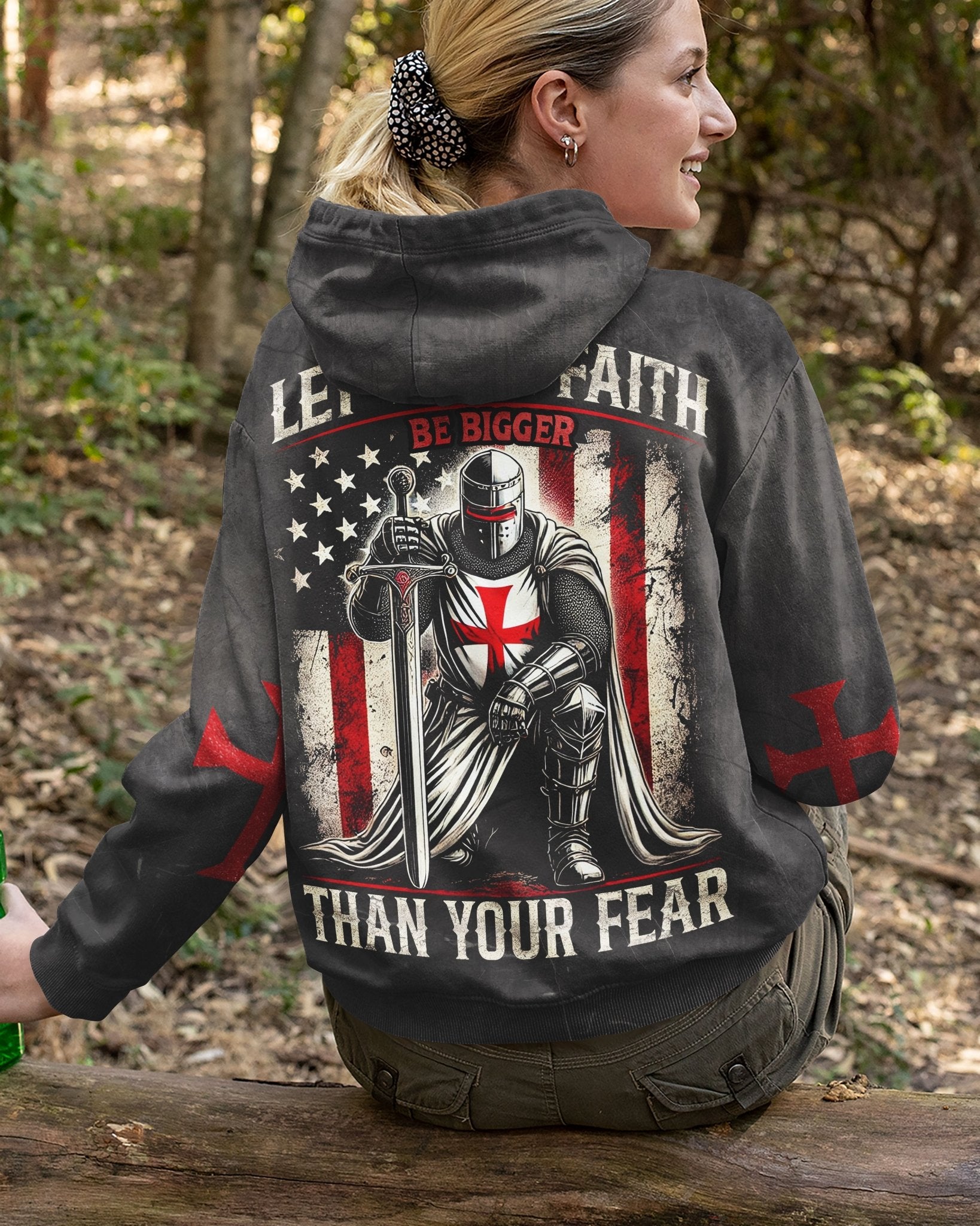 Let Your Faith Be Bigger Than Your Fear All Over Print Zip Hoodie - Christ Color