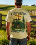 I Am A Simple Man I Like Tractors And Kneel Before Jesus T-Shirt