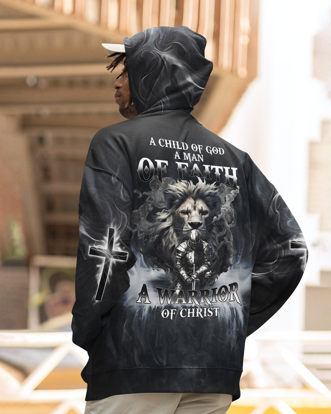 A Child Of God A Man Of Faith All Over Print Hoodie - Christ Color