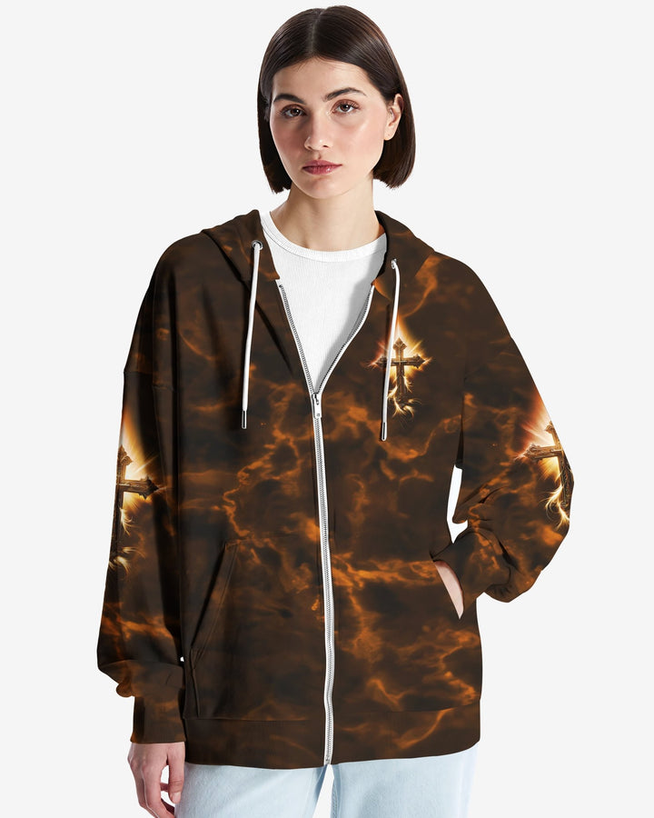 A Child Of God A Man Of Faith A Warrior Of Christ All Over Print Zip Hoodie - Christ Color