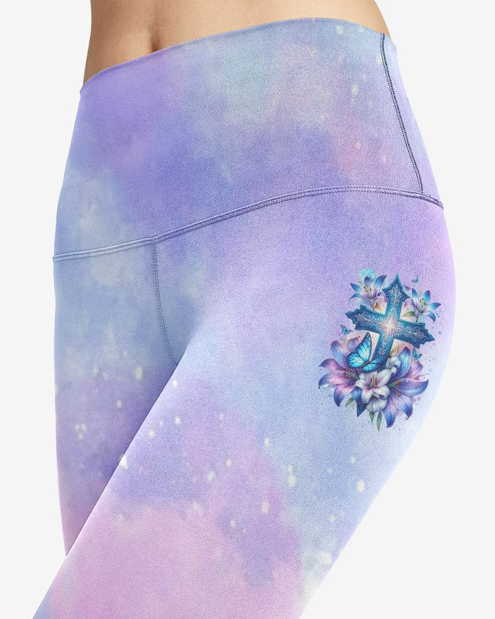 In God And The Power Of Prayer All Over Print Leggings - Christ Color