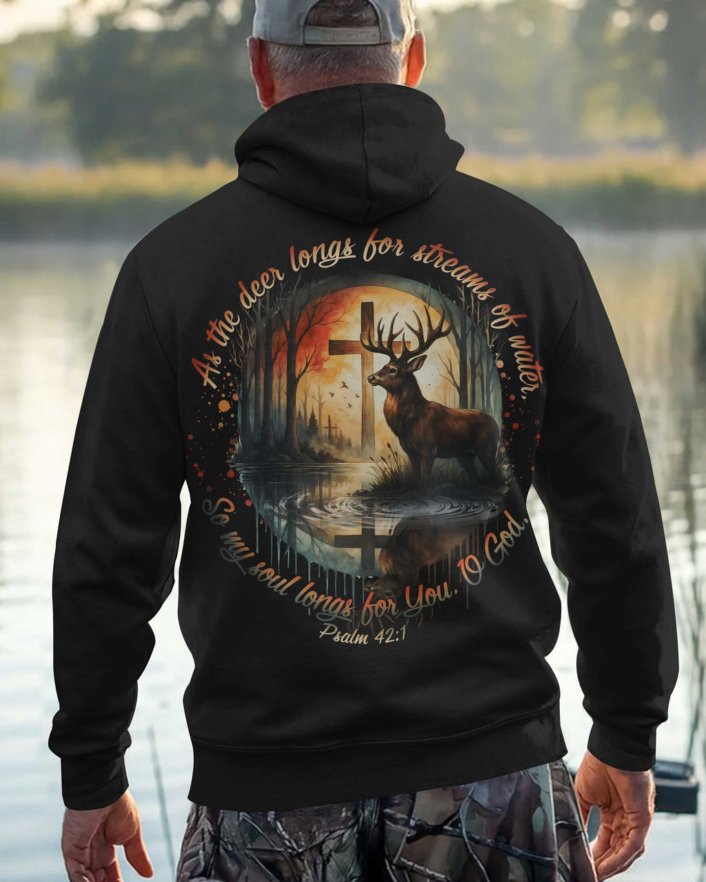 As The Deer Longs For Streams Of Water So My Soul Longs For You O God Psalm Zip Hoodie