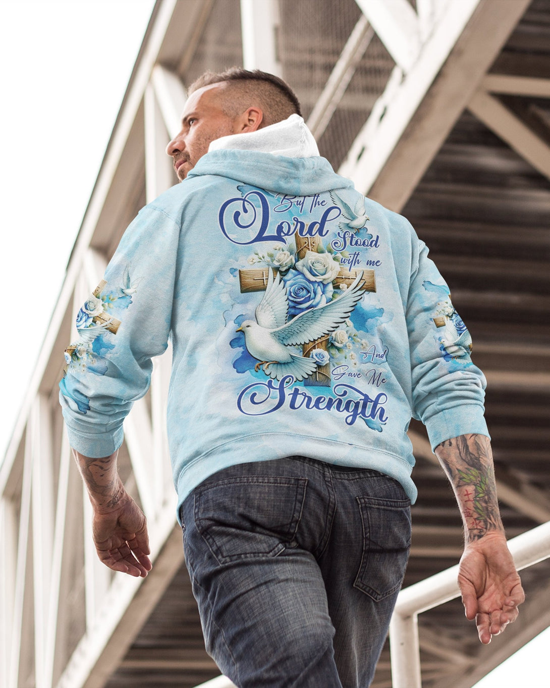 Lord Stood With Me And Gave Me Strength All Over Print Zip Hoodie - Christ Color