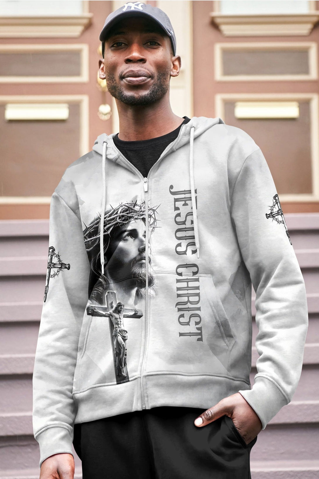Yet He Chose Me All Over Print Zip Hoodie - Christ Color