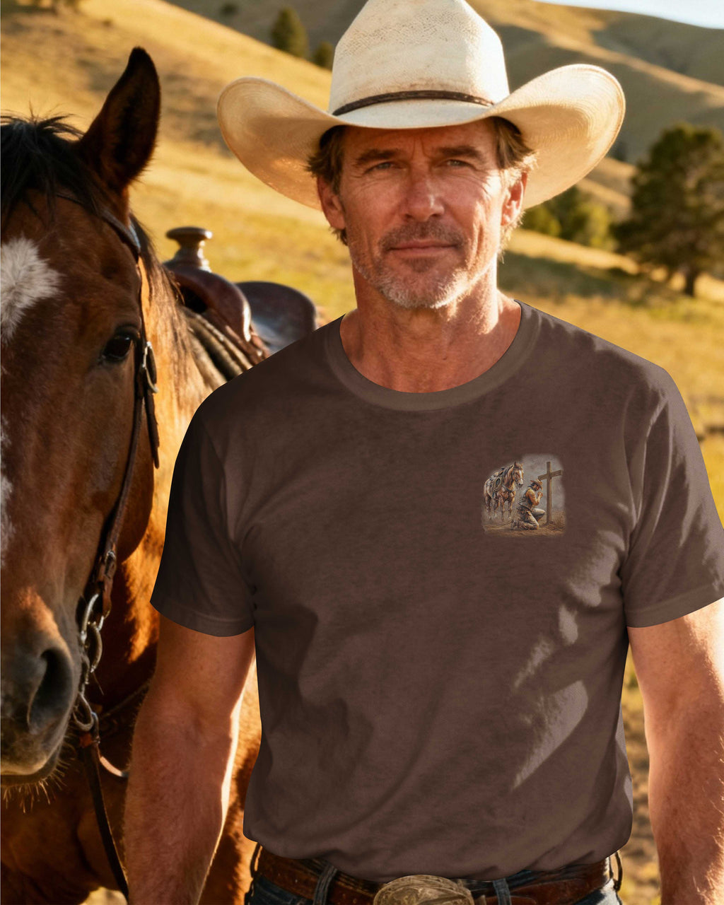 This Cowboy Only Kneels Before God T-Shirt