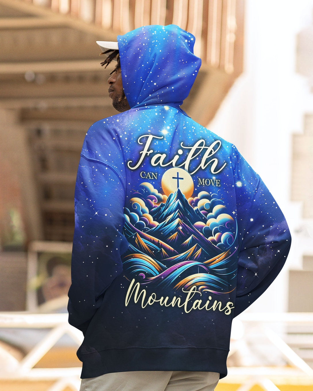 Faith Can Move Mountains All Over Print Hoodie - Christ Color