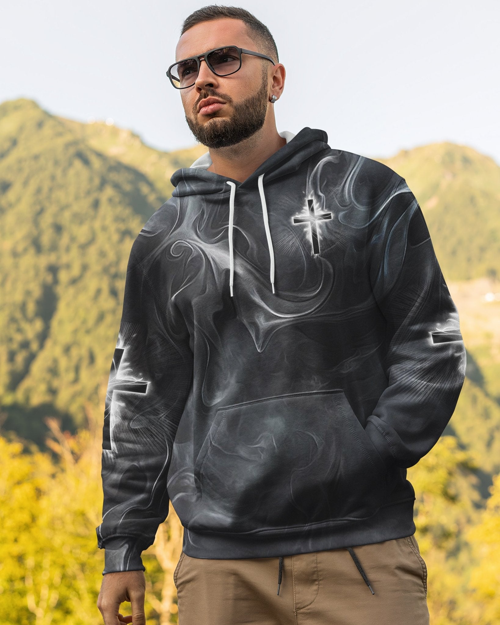 A Child Of God A Man Of Faith All Over Print Hoodie - Christ Color
