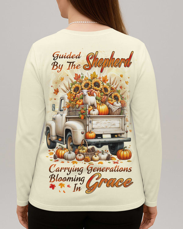 Guided By The Shepherd Carrying Generations V-neck Long Sleeves Shirt