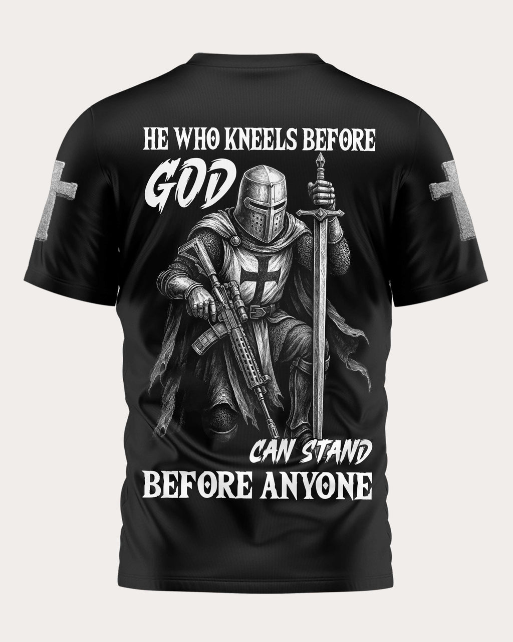 He Who Kneels Before God Can Stand Before Anyone All Over Print T-Shirt