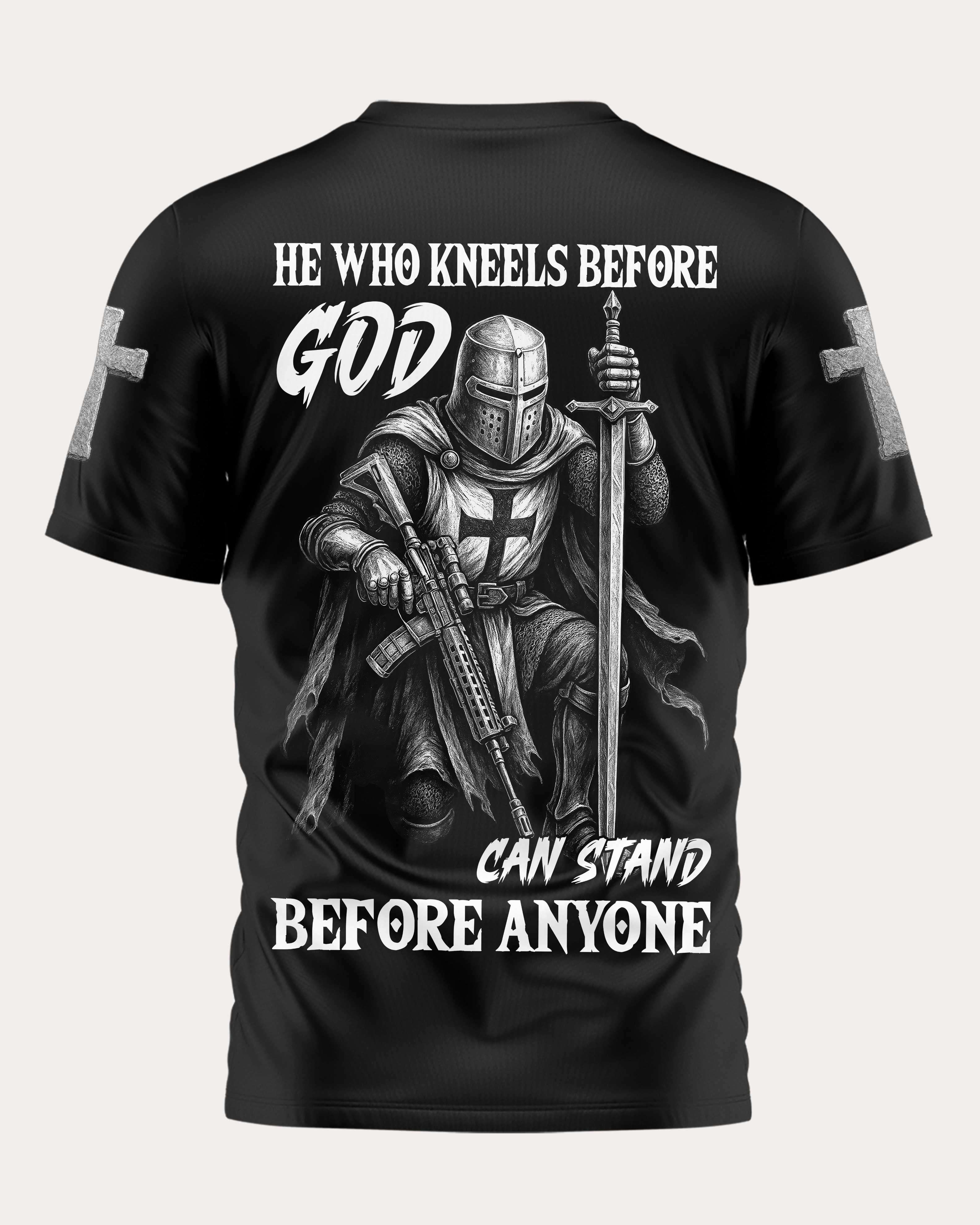 He Who Kneels Before God Can Stand Before Anyone All Over Print T-Shirt