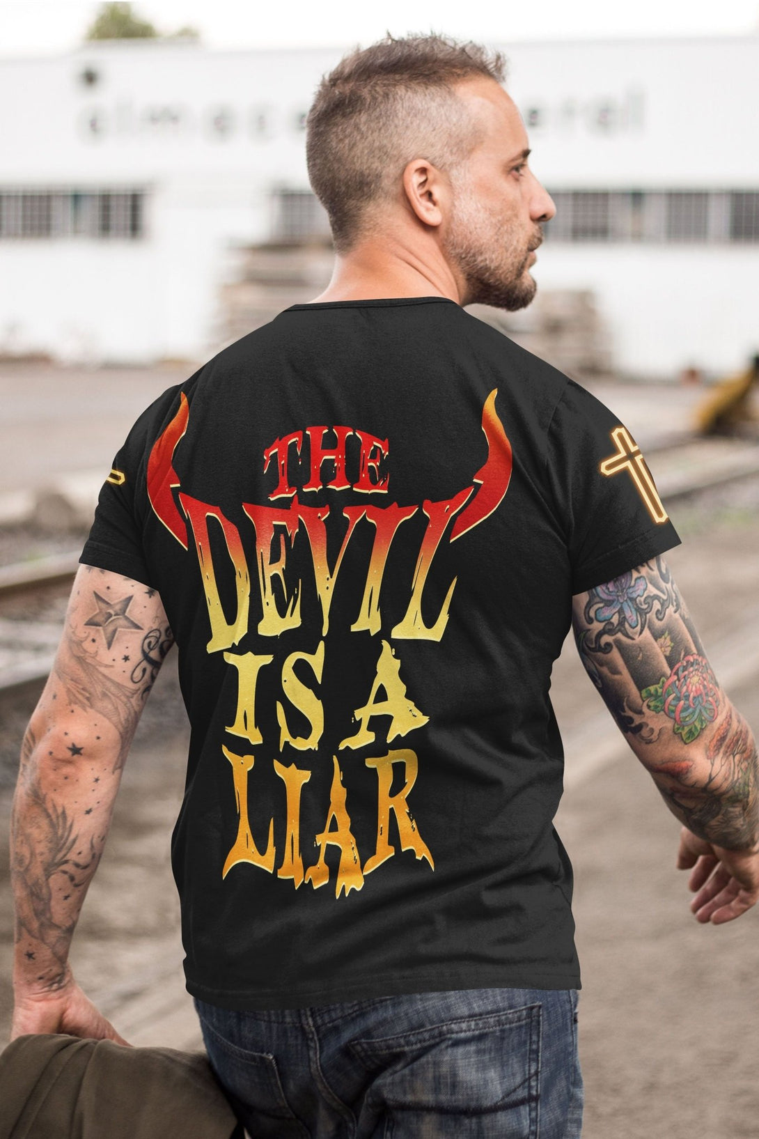 The Devil Is A Liar All Over Print T-shirt - Christ Color