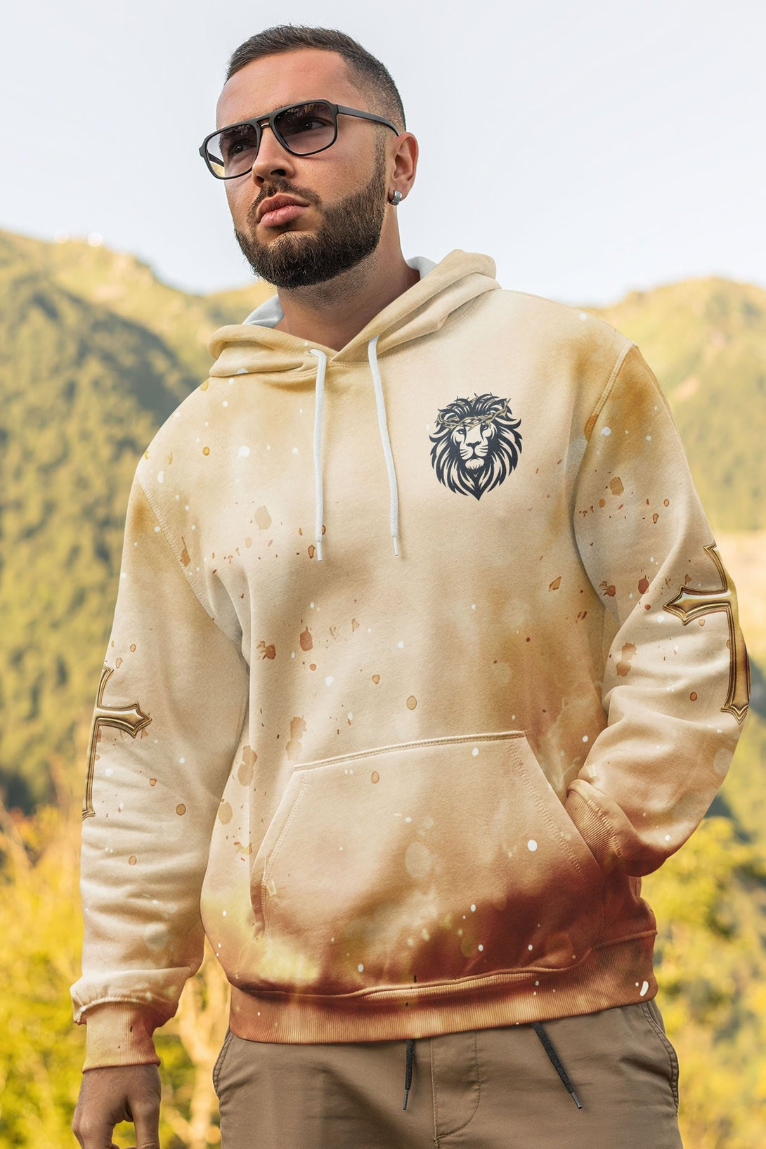 Behold The Lion Of The Tribe Of Judah Has Triumphed All Over Print Hoodie - Christ Color