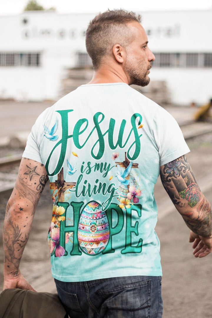 Jesus Is My Living Hope All Over Print T-shirt - Christ Color