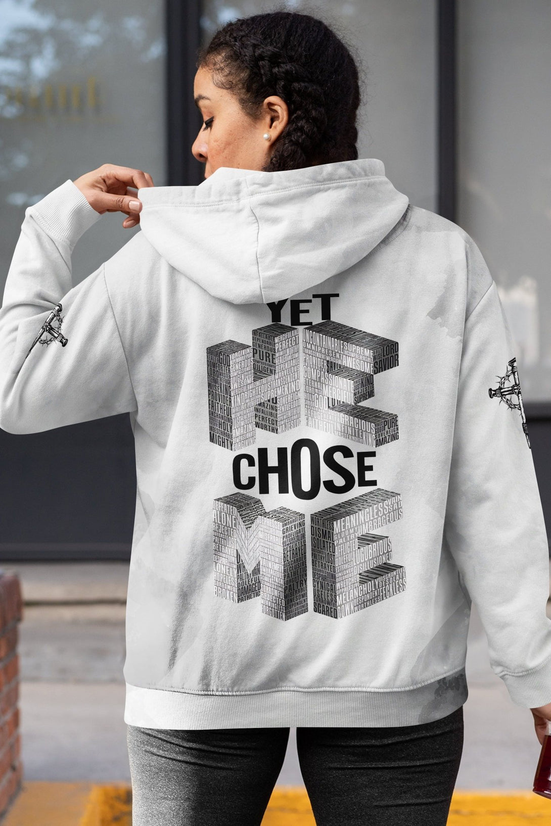 Yet He Chose Me All Over Print Zip Hoodie - Christ Color