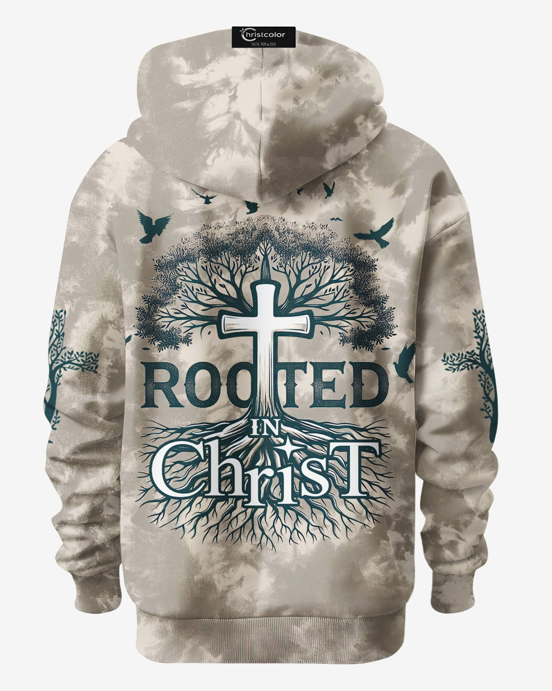 Rooted In Christ All Over Print Hoodie - Christ Color