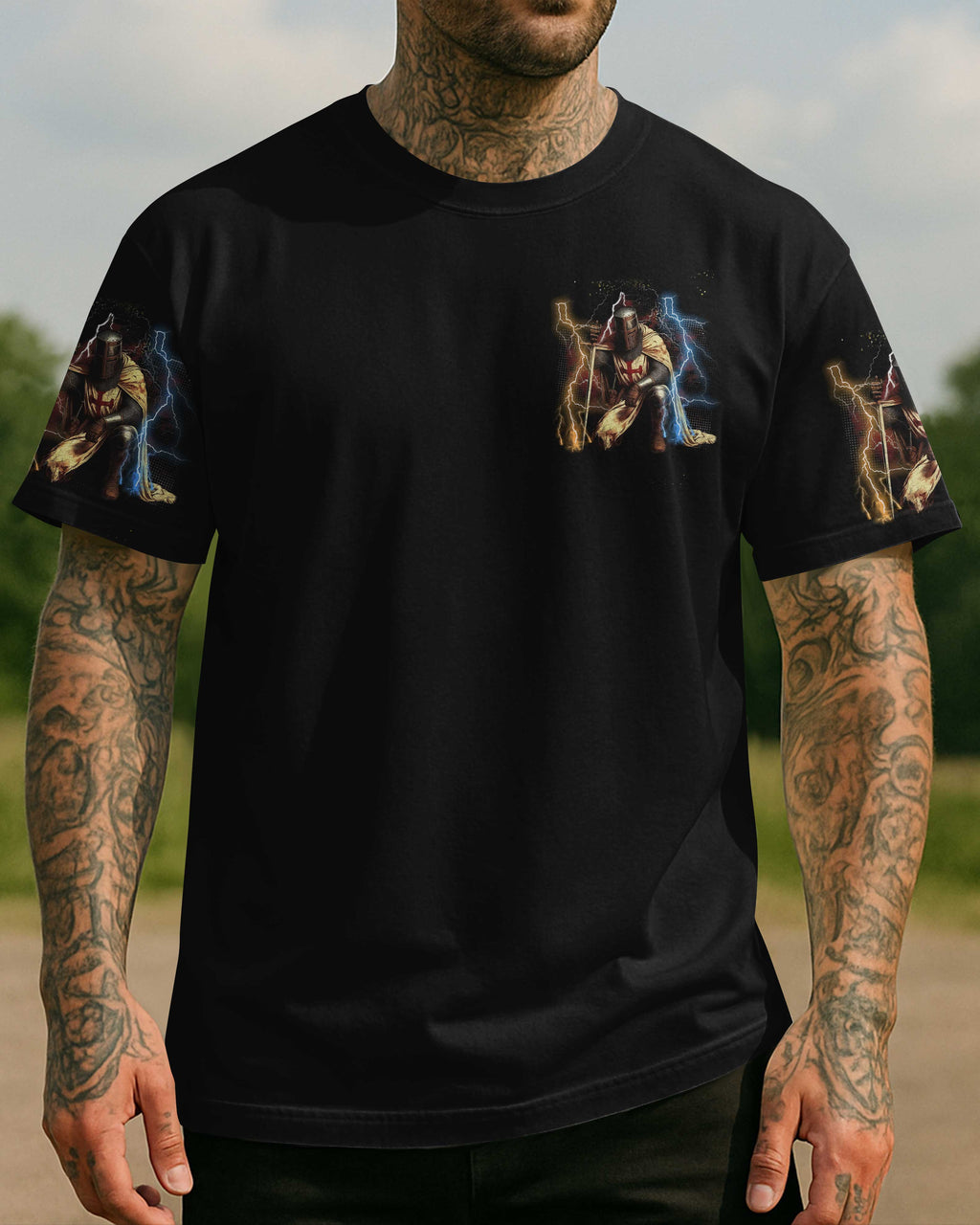 He Who Kneels Before God Can Stand Before Anyone All Over Print T-Shirt