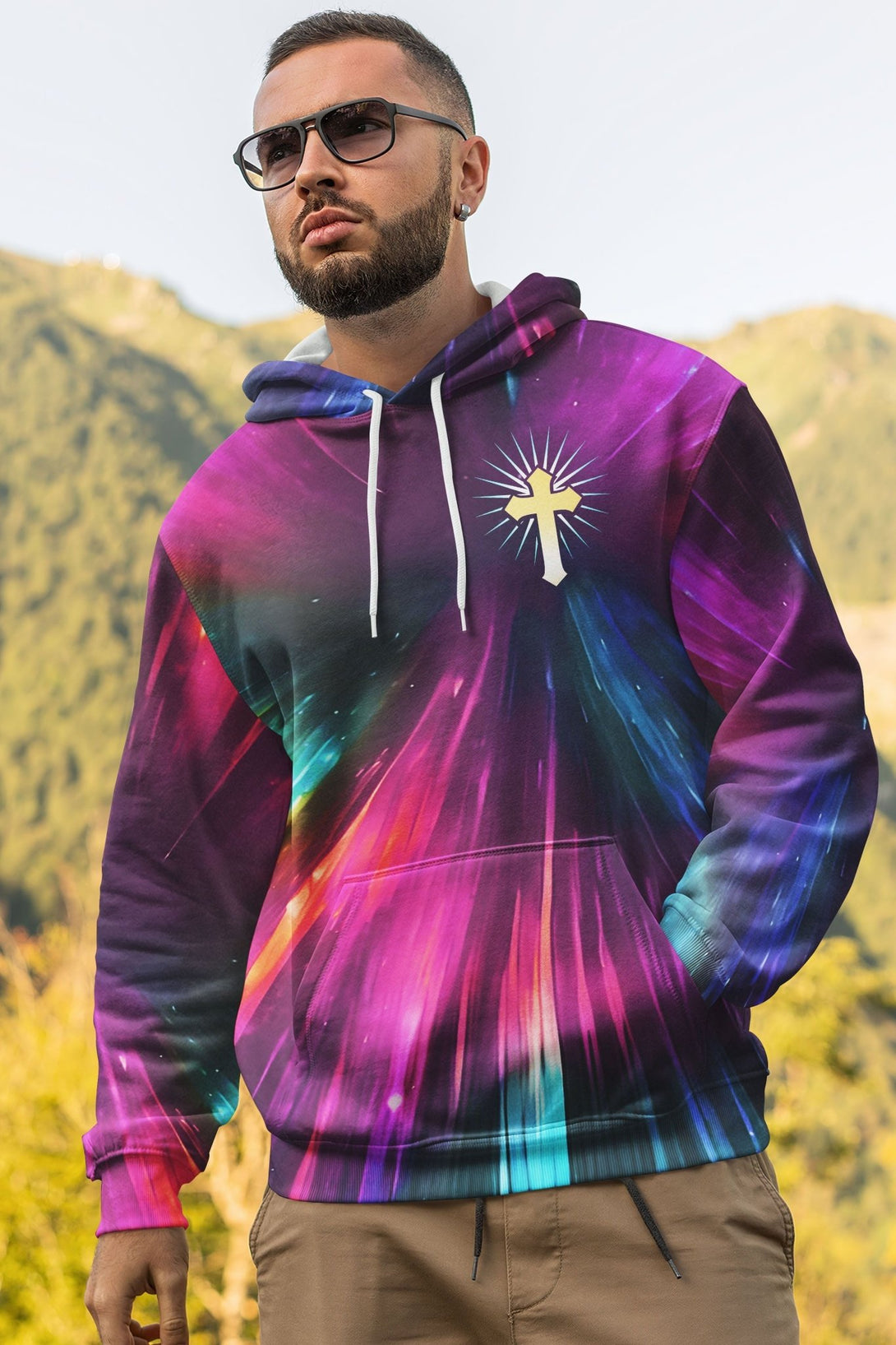 For God So Loved The World All Over Print Hoodie - Christ Color