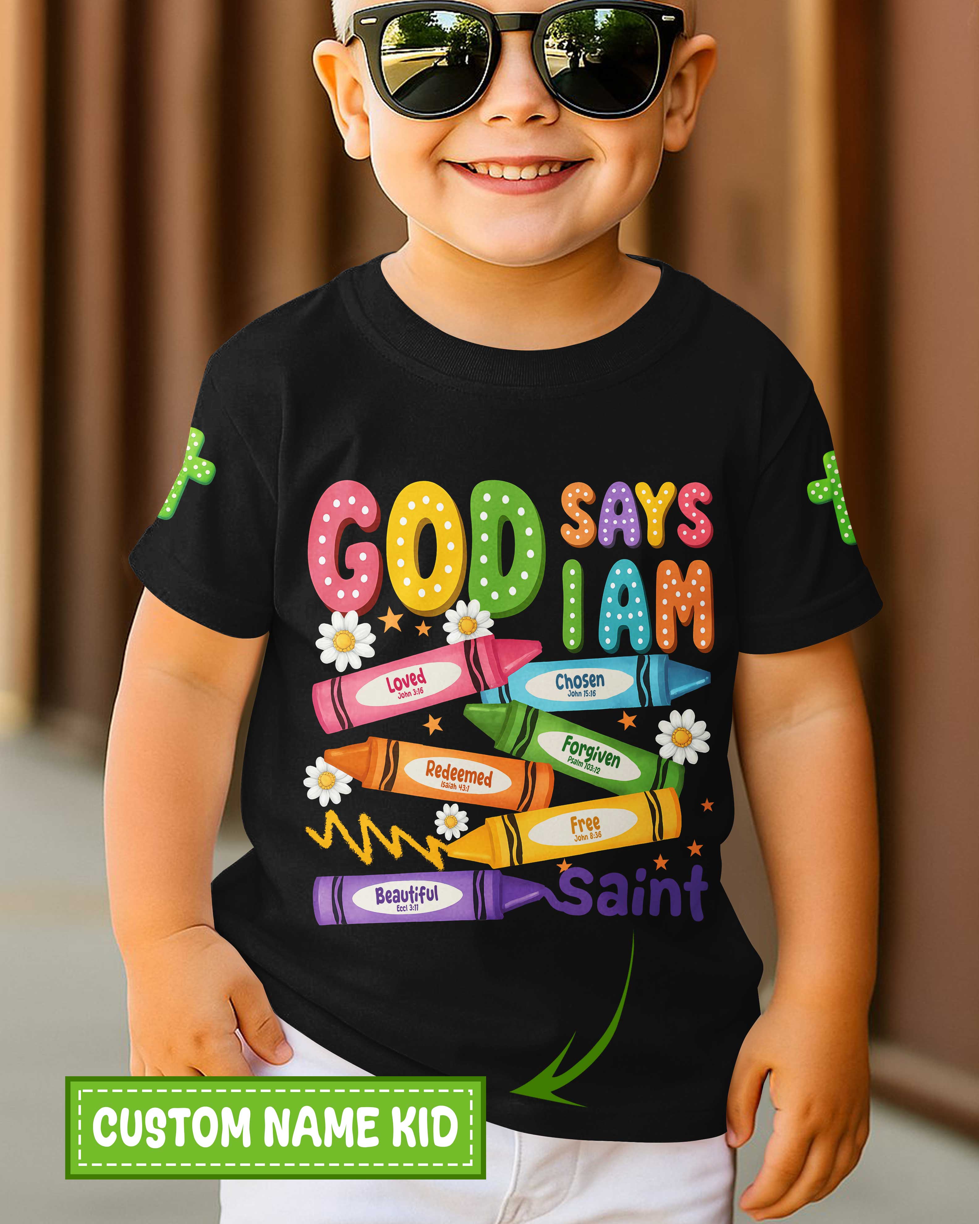 God Says I Am Pencil T-Shirt Kid