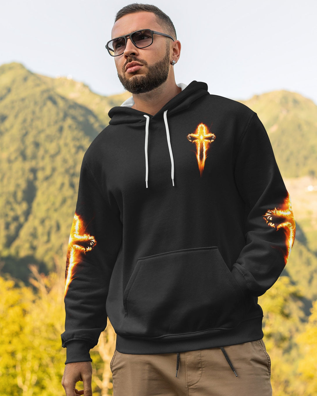 Awaken The Lion All Over Print Hoodie - Christ Color