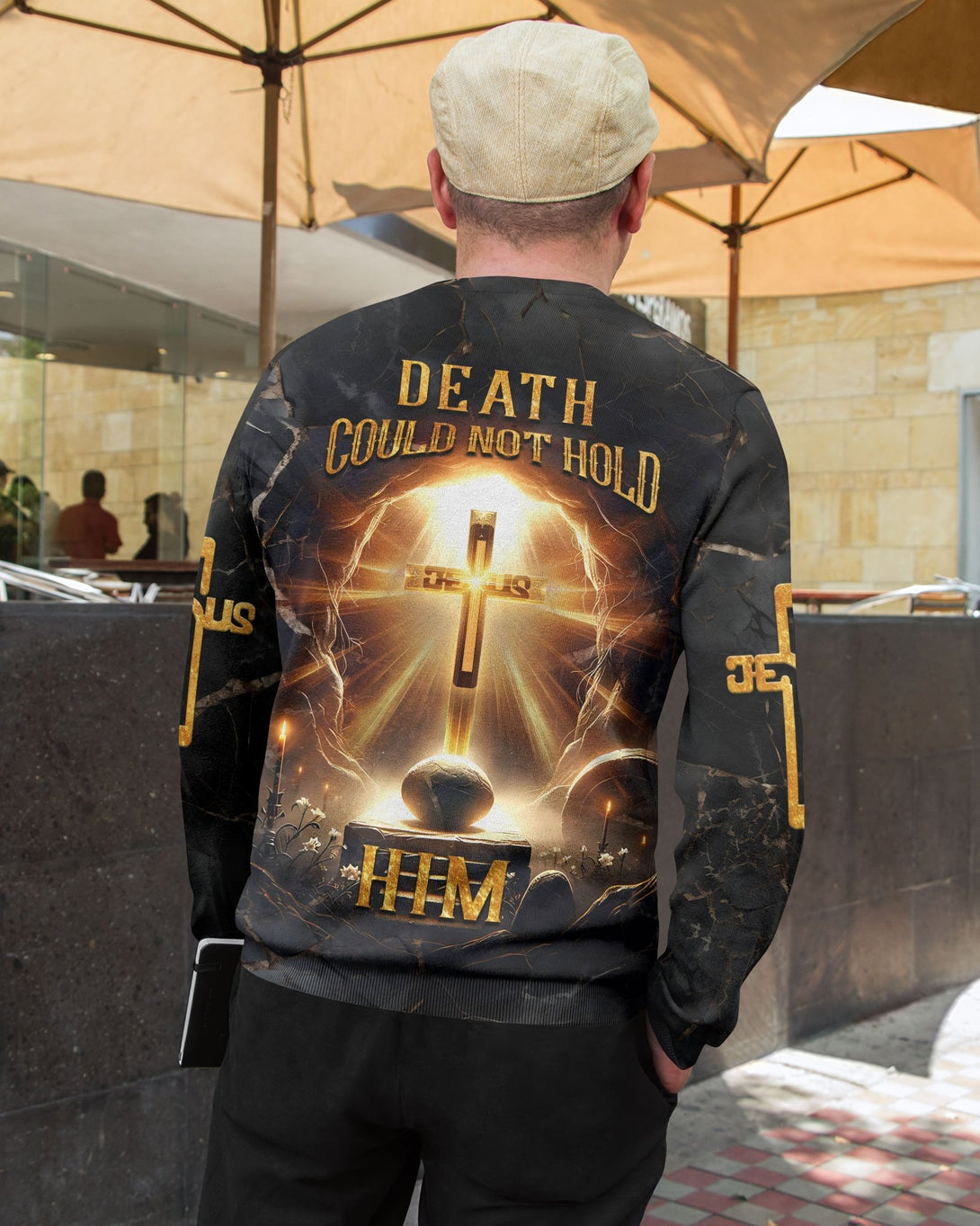 Death Could Not Hold Him All Over Print Sweater - Christ Color