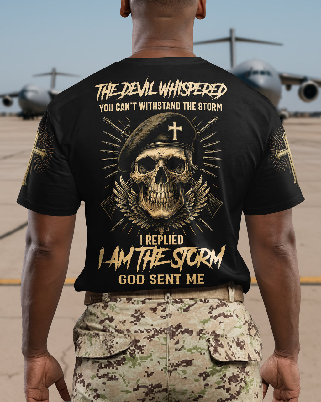 Personalized The Devil Whispered You Can't Withstand The Storm T-Shirt