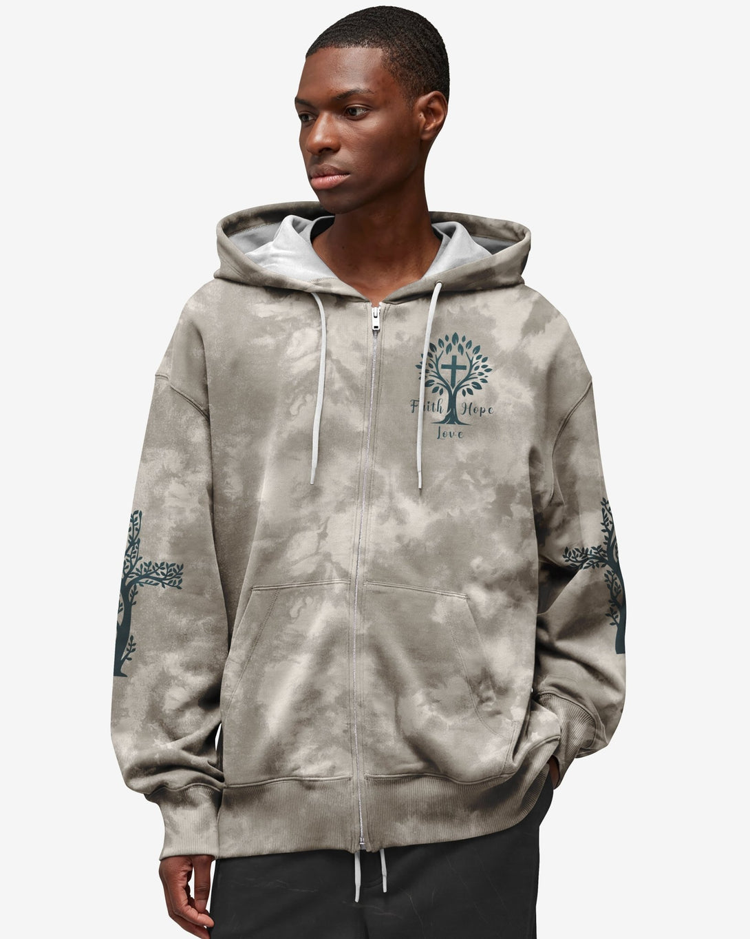 Rooted In Christ All Over Print Zip Hoodie - Christ Color