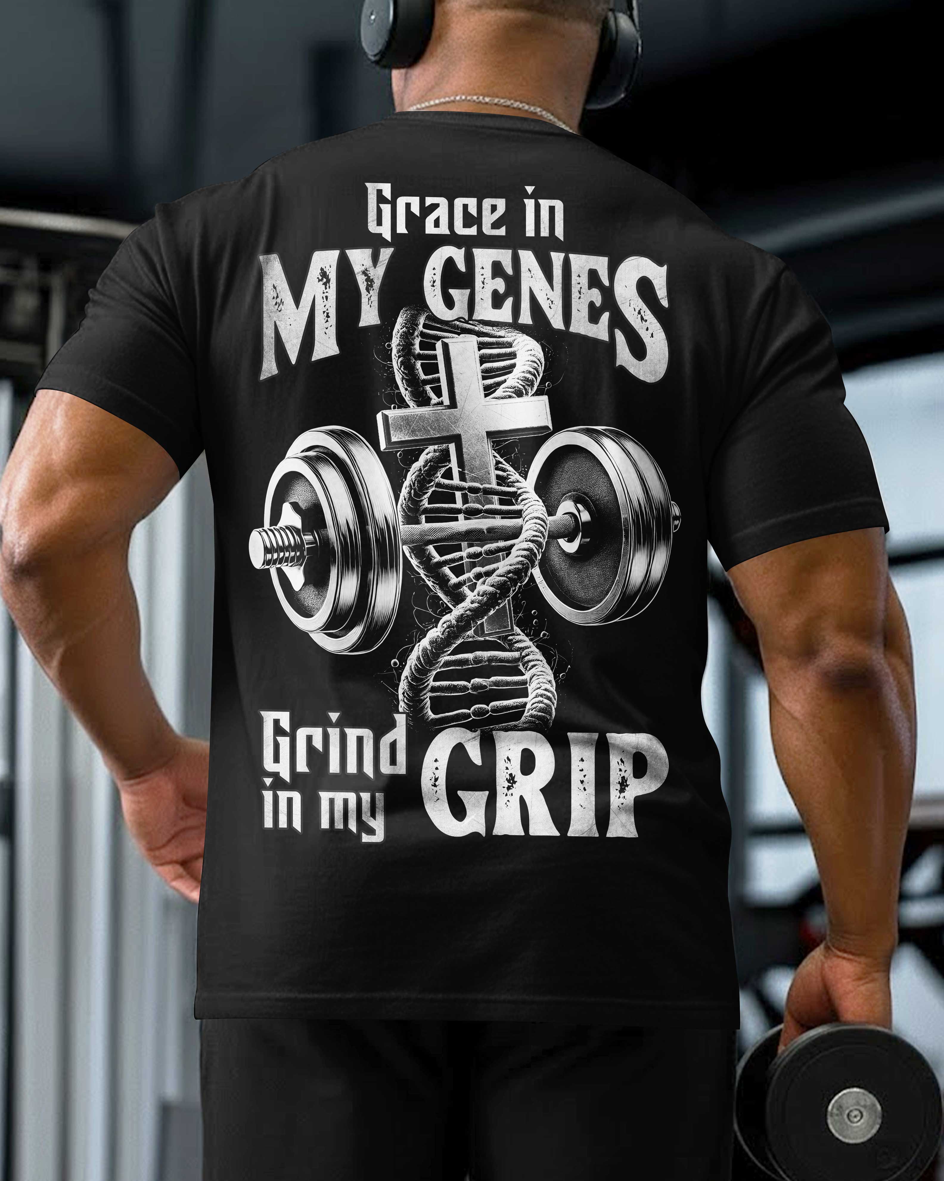 Grace In My Genes Grind In My Grip All Over Print T-Shirt