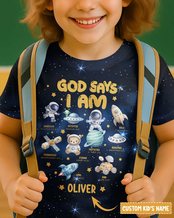 God Says I Am All Over Print T-Shirt Kid