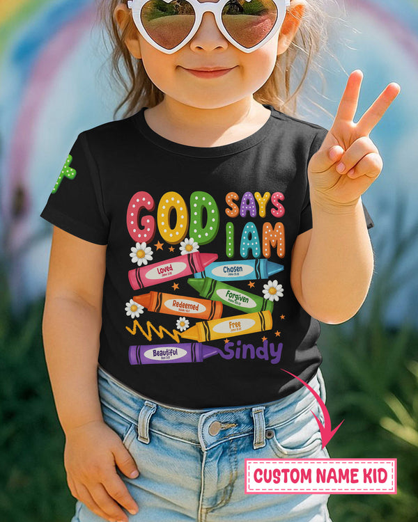 God Says I Am Pencil T-Shirt Kid