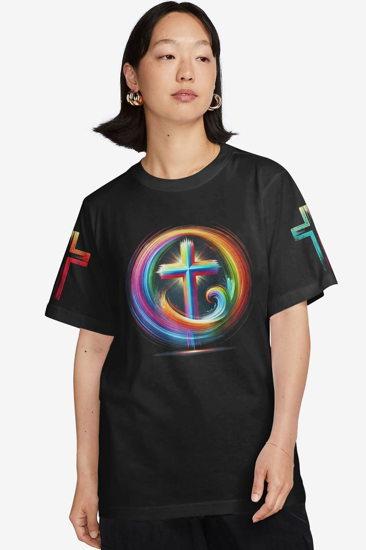 Rooted In Christ Jesus Is Light All Over Print T-shirt - Christ Color