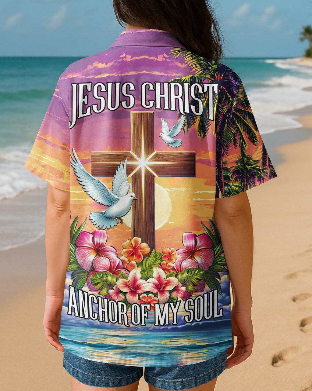 Jesus Christ Anchor Of My Soul All Over Print Hawaiian T-Shirt