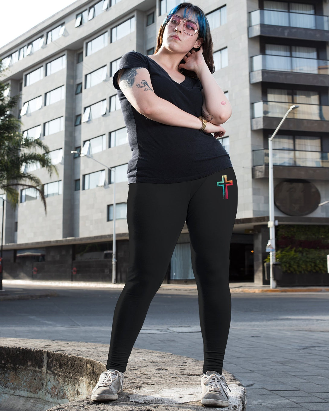 Rooted In Christ Jesus Is Light All Over Print Leggings - Christ Color