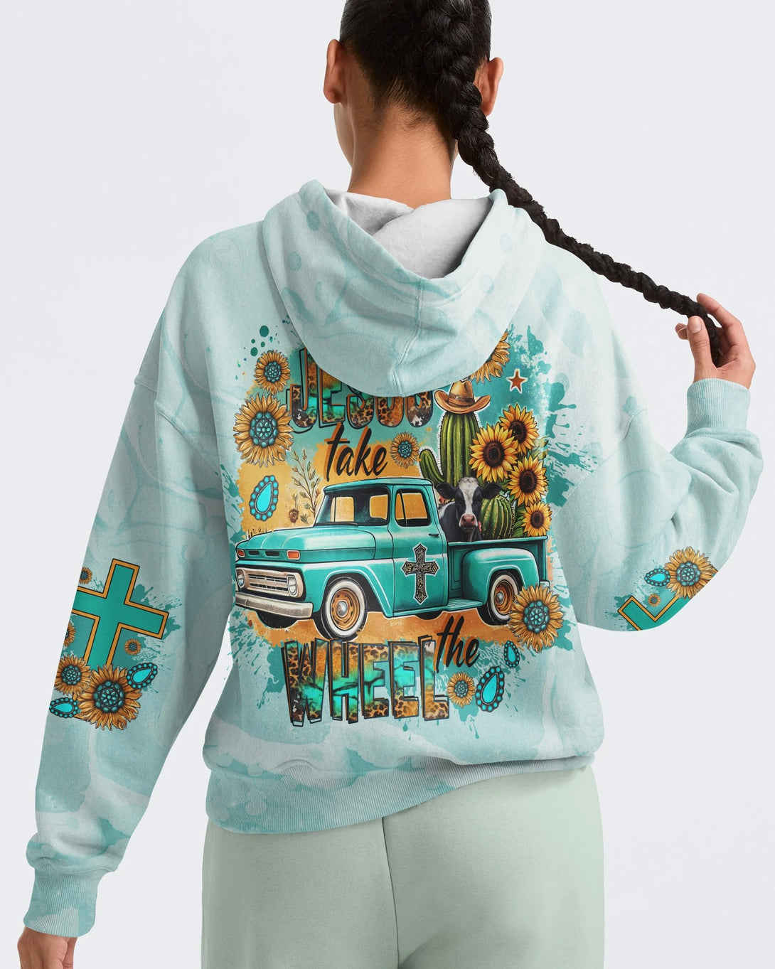 Jesus Take The Wheel All Over Print Hoodie - Christ Color