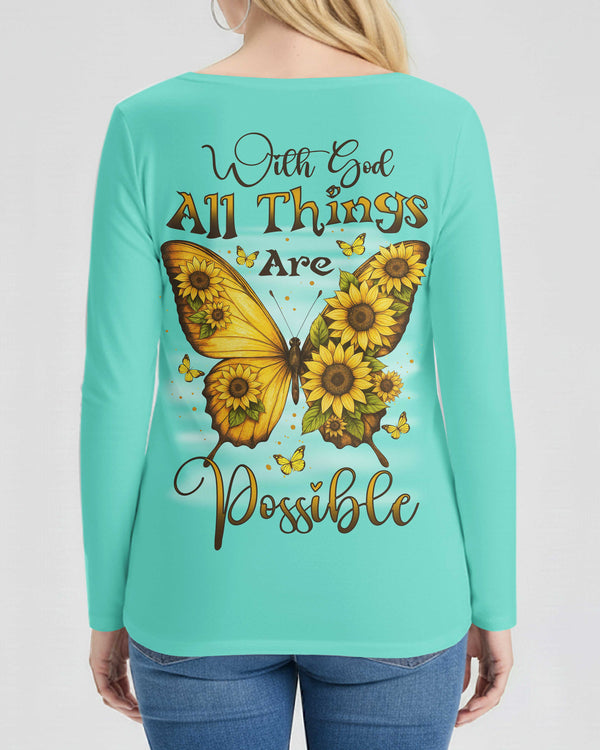 With God V-neck Long Sleeves Shirt