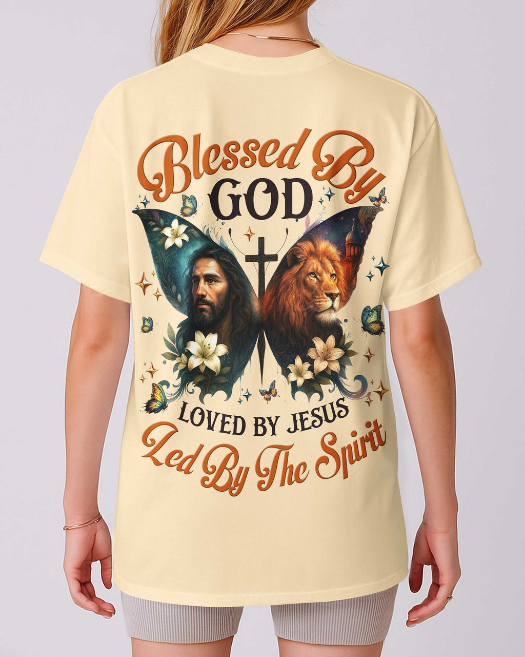Blessed By God Loved By Jesus Led By The Spirit All Over Print T-Shirt