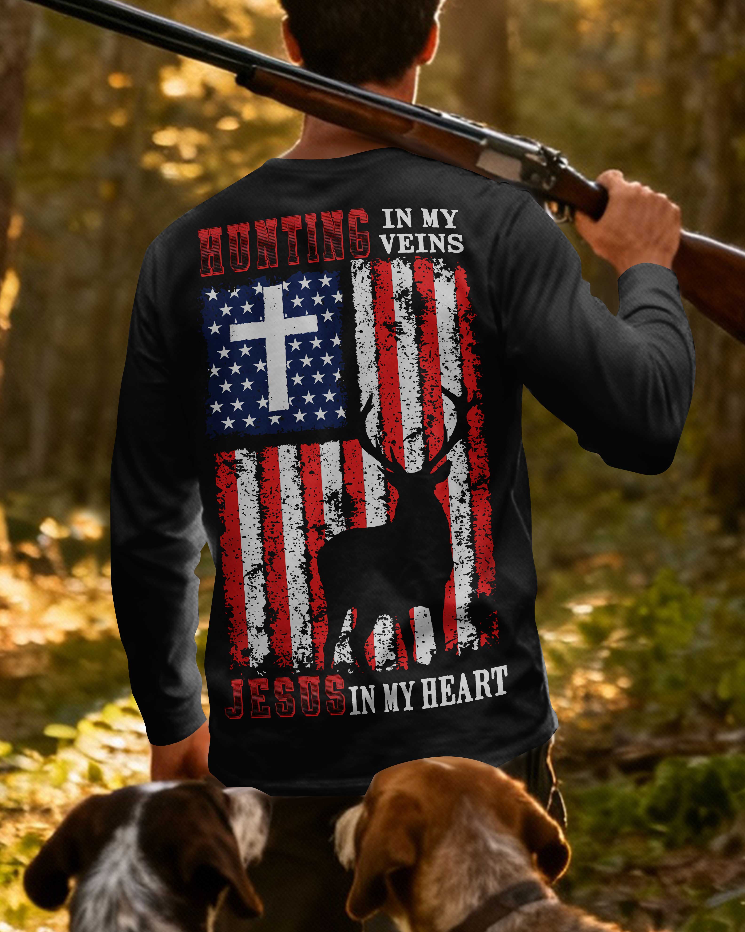 Hunting In My Veins Jesus In My Heart All Over Print Long Sleeves T-Shirt