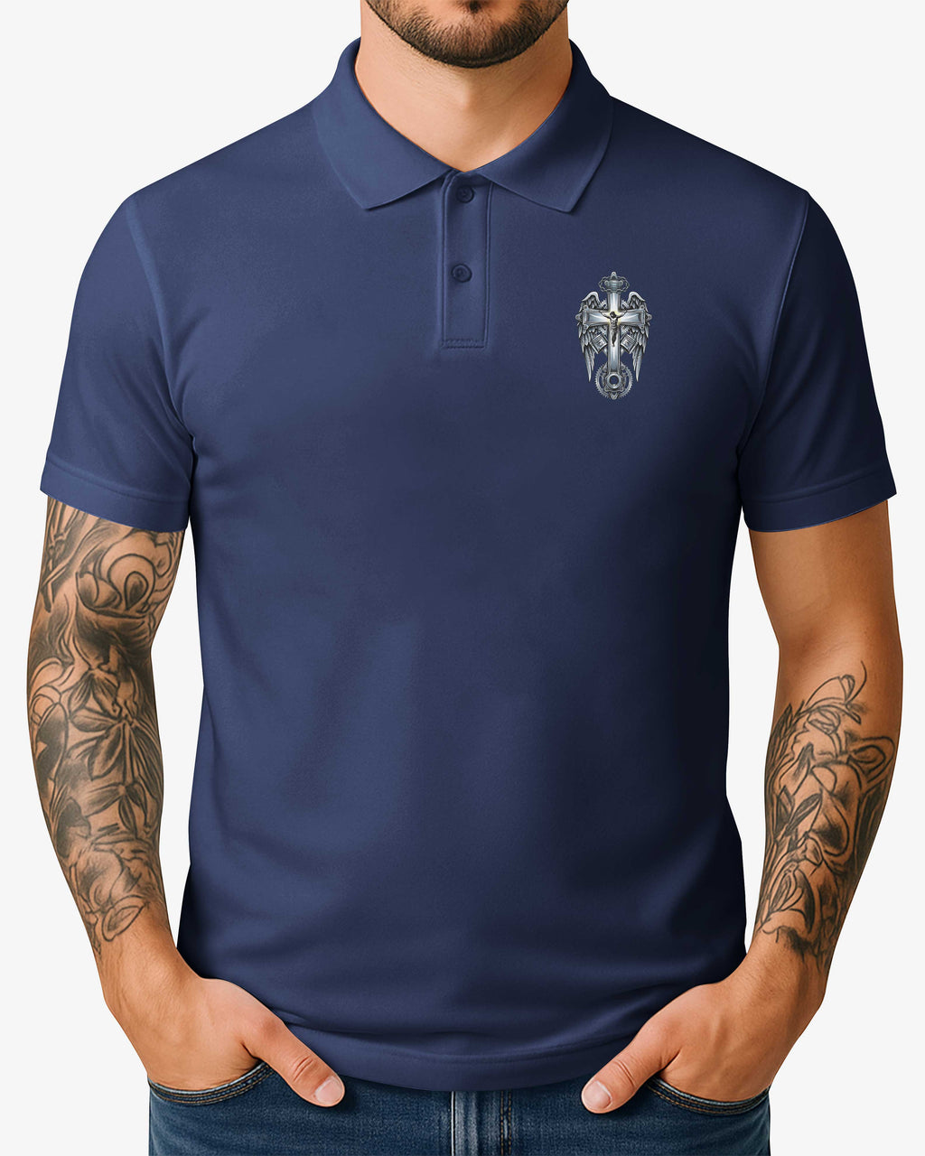 I Am A Simple Man I Like Motorcycles And Believe In Jesus Polo