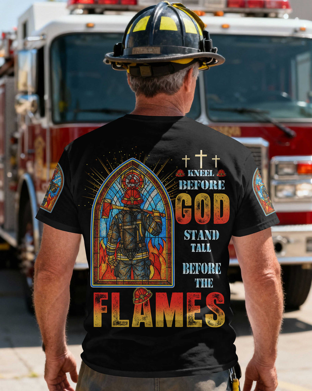 Kneel Before God Stand Tall Before The Flames T-Shirt