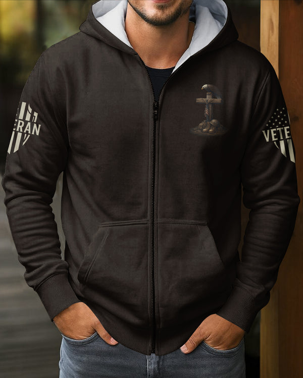 Veteran By Duty Christian By Choice Zip Hoodie