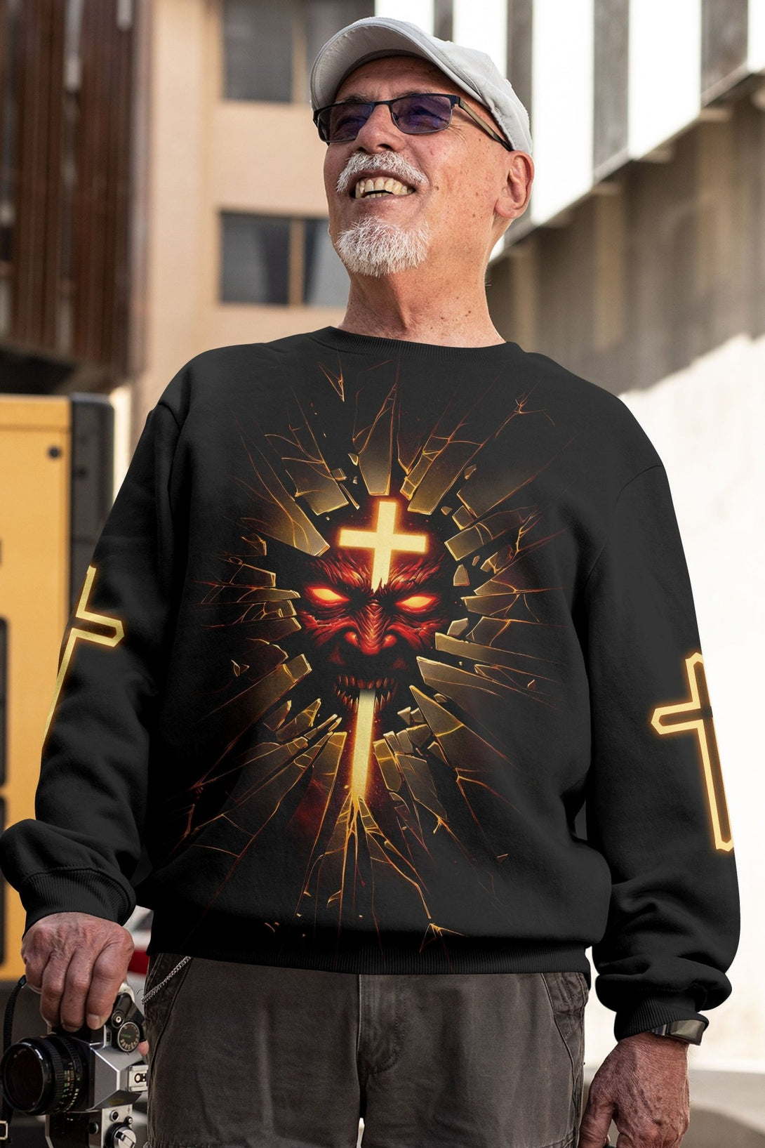 The Devil Is A Liar All Over Print Sweater - Christ Color