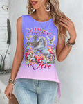 Do Everything In Love All Over Print Cut Out Wrap Back Tank Top
