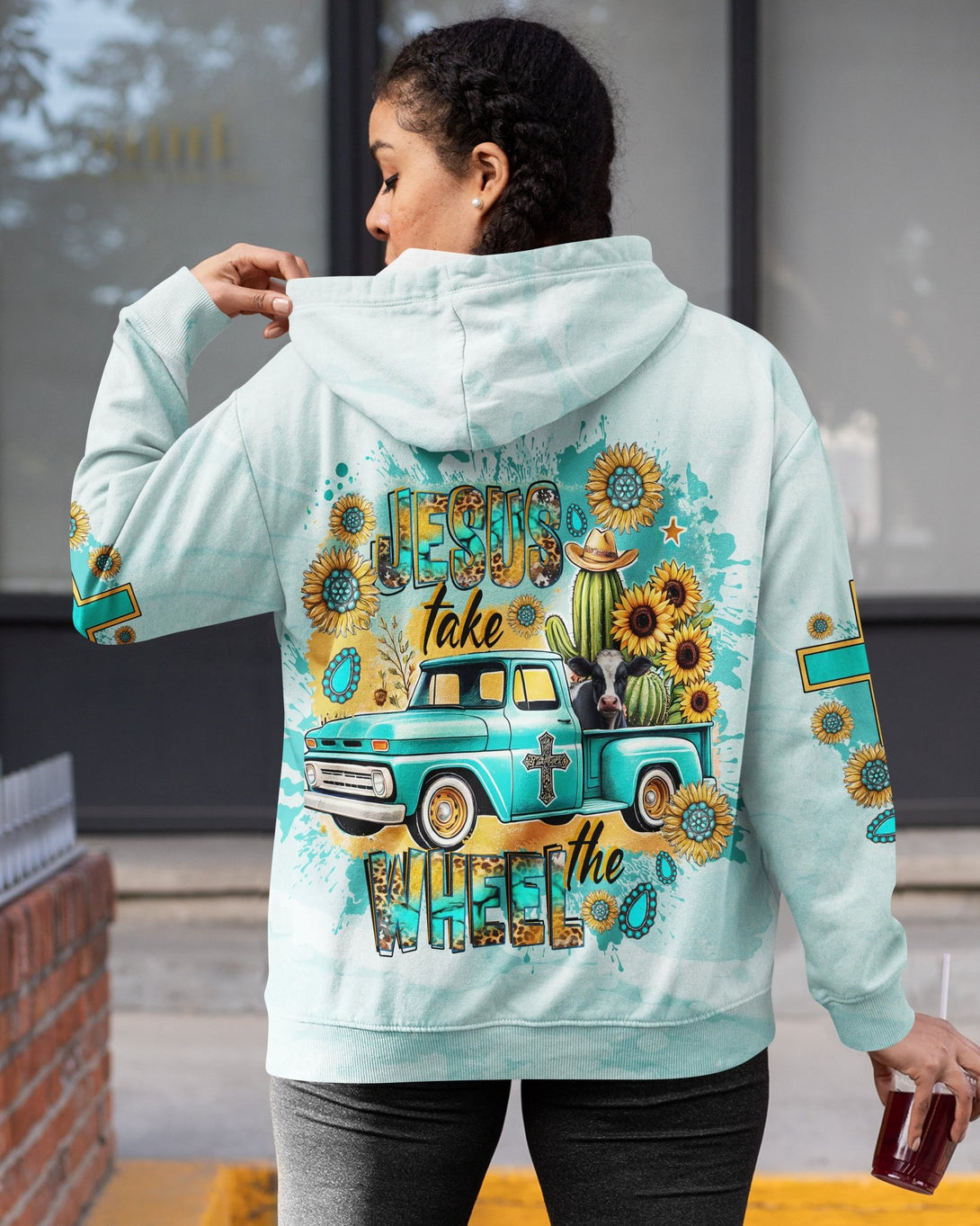 Jesus Take The Wheel All Over Print Hoodie - Christ Color