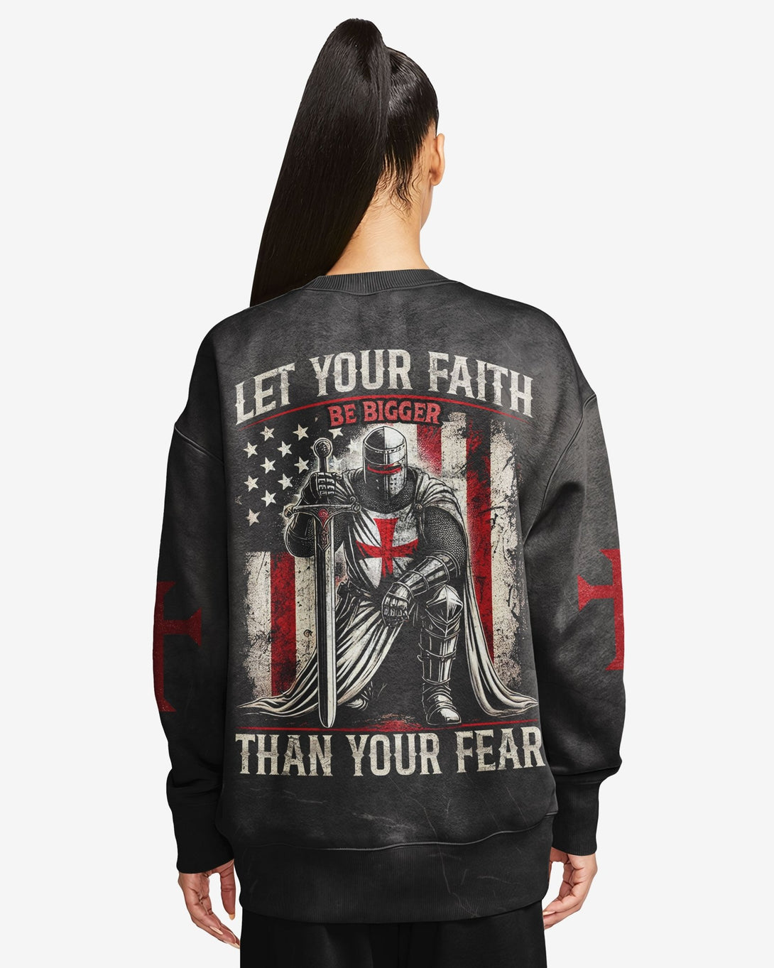 Let Your Faith Be Bigger Than Your Fear All Over Print Sweater - Christ Color