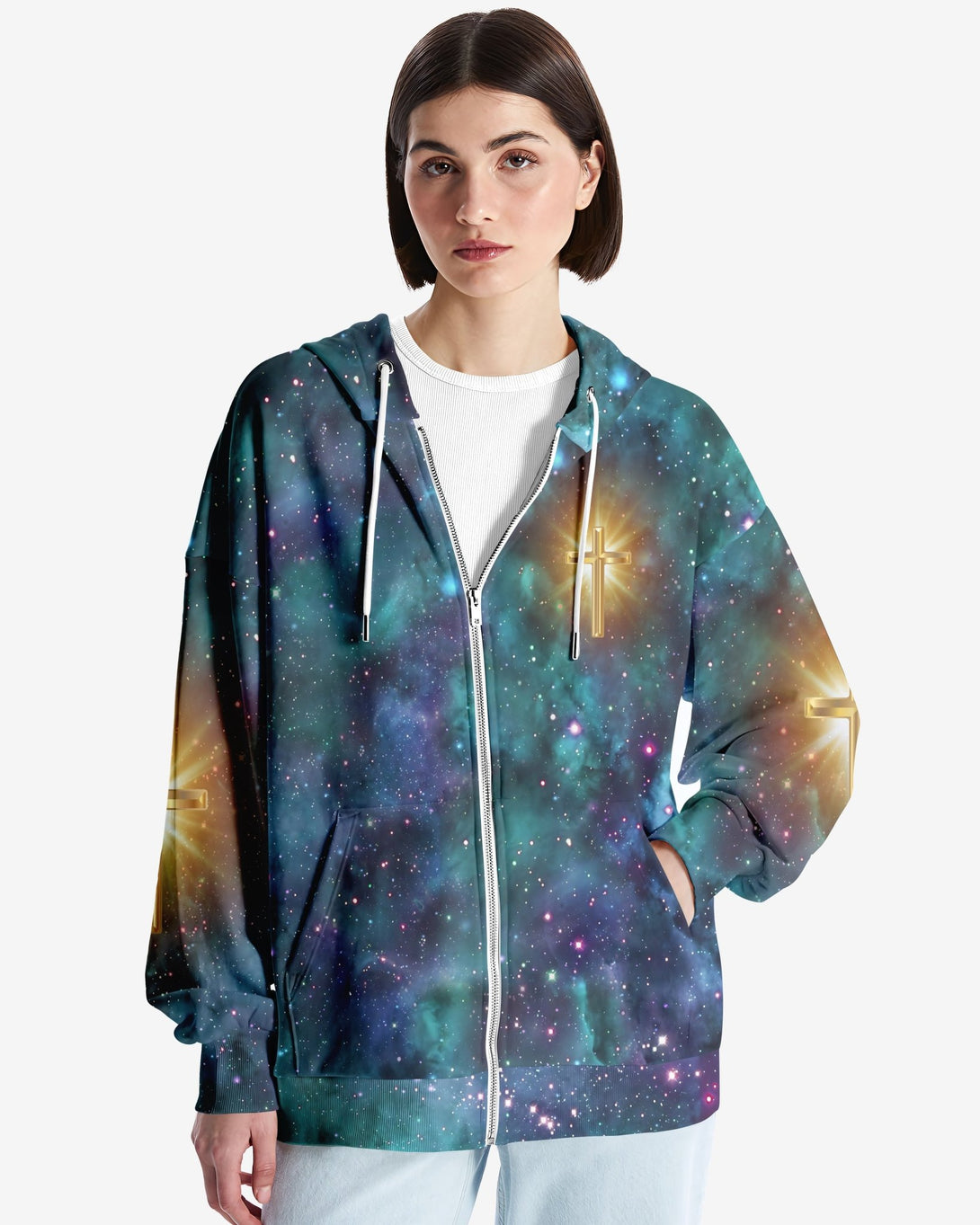 Whoever Drinks The Water I Give Them Will Never Thirst All Over Print Zip Hoodie - Christ Color