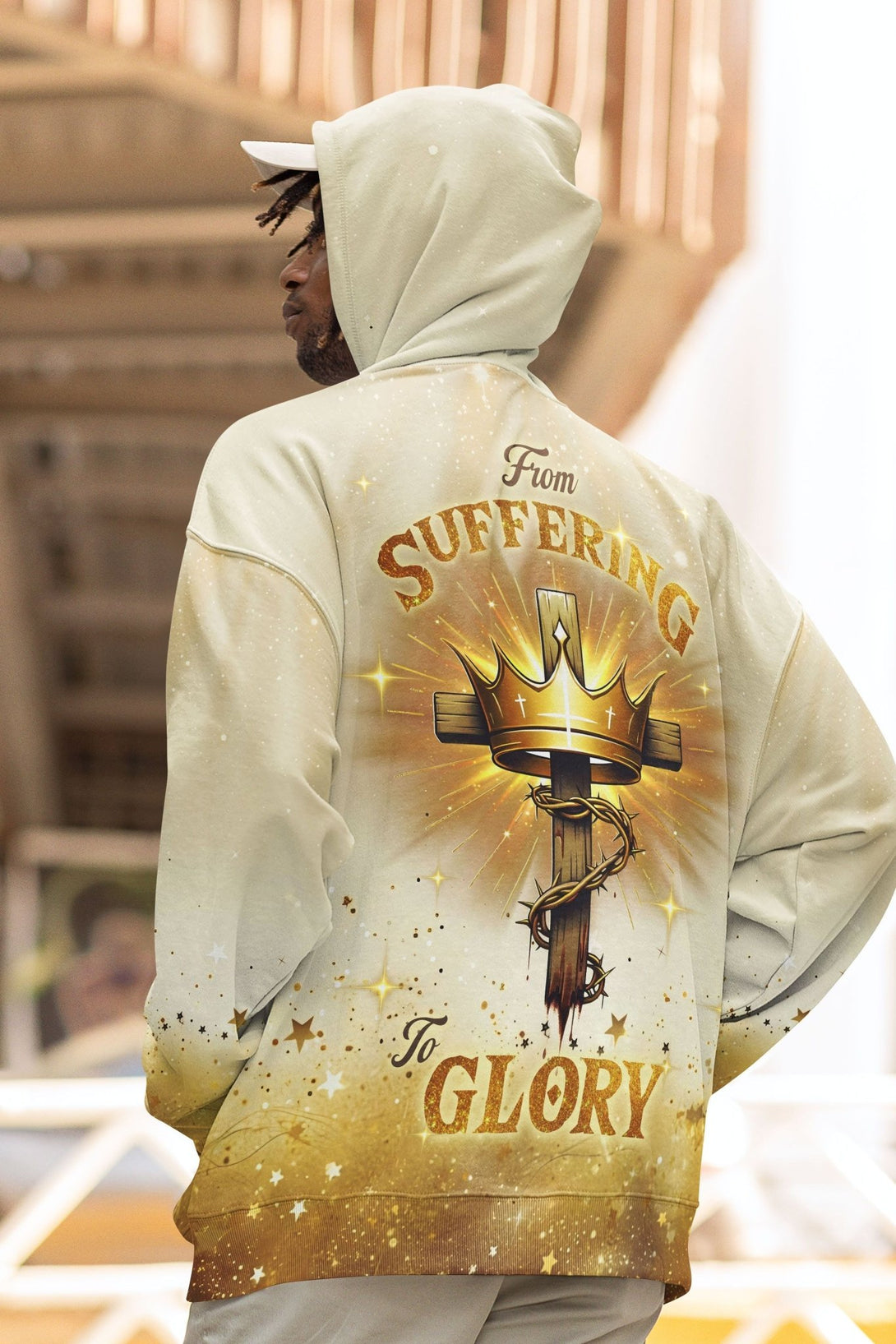 From Suffering To Glory All Over Print Hoodie - Christ Color
