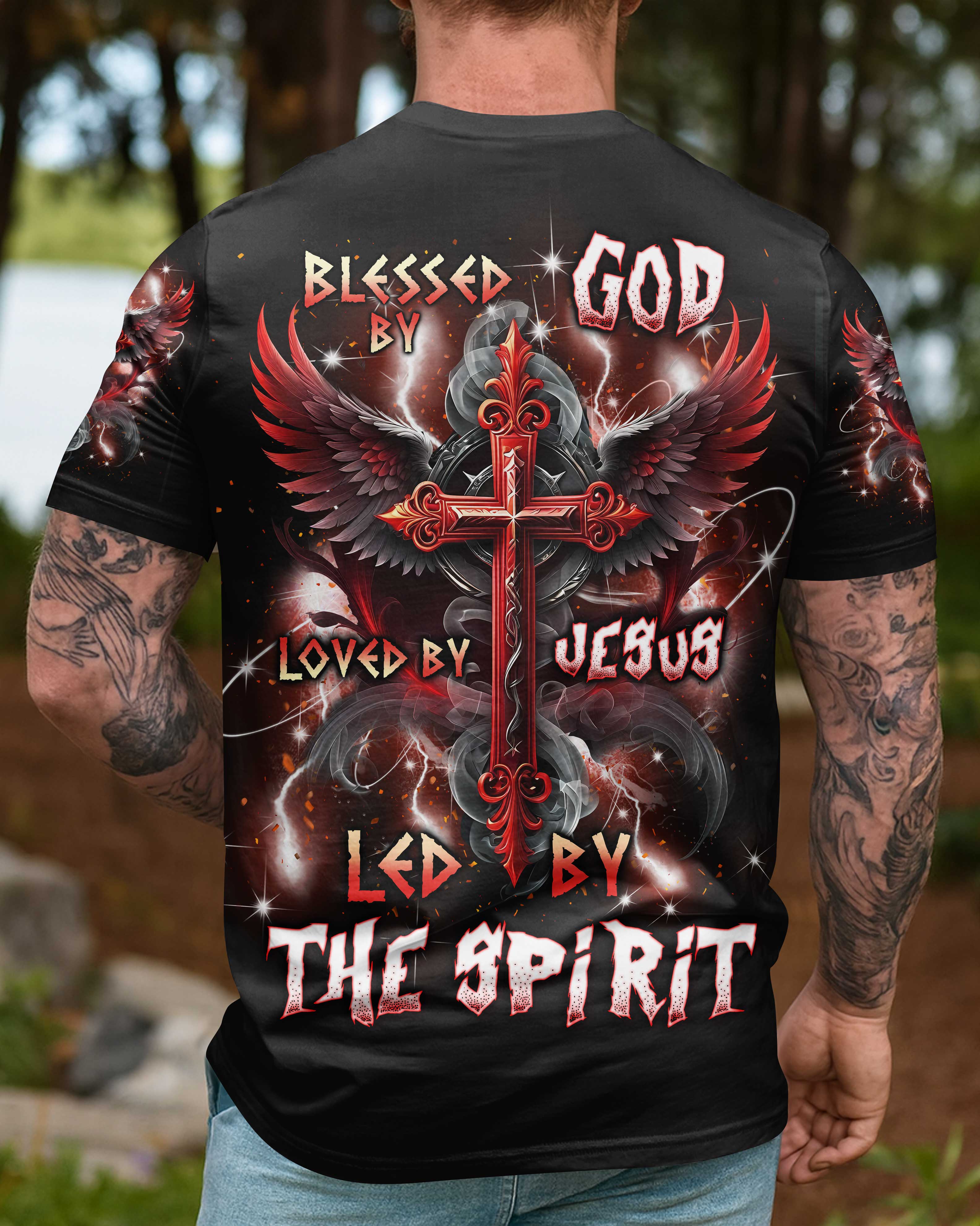 Blessed By God Loved By Jesus Led By The Spirit T-Shirt